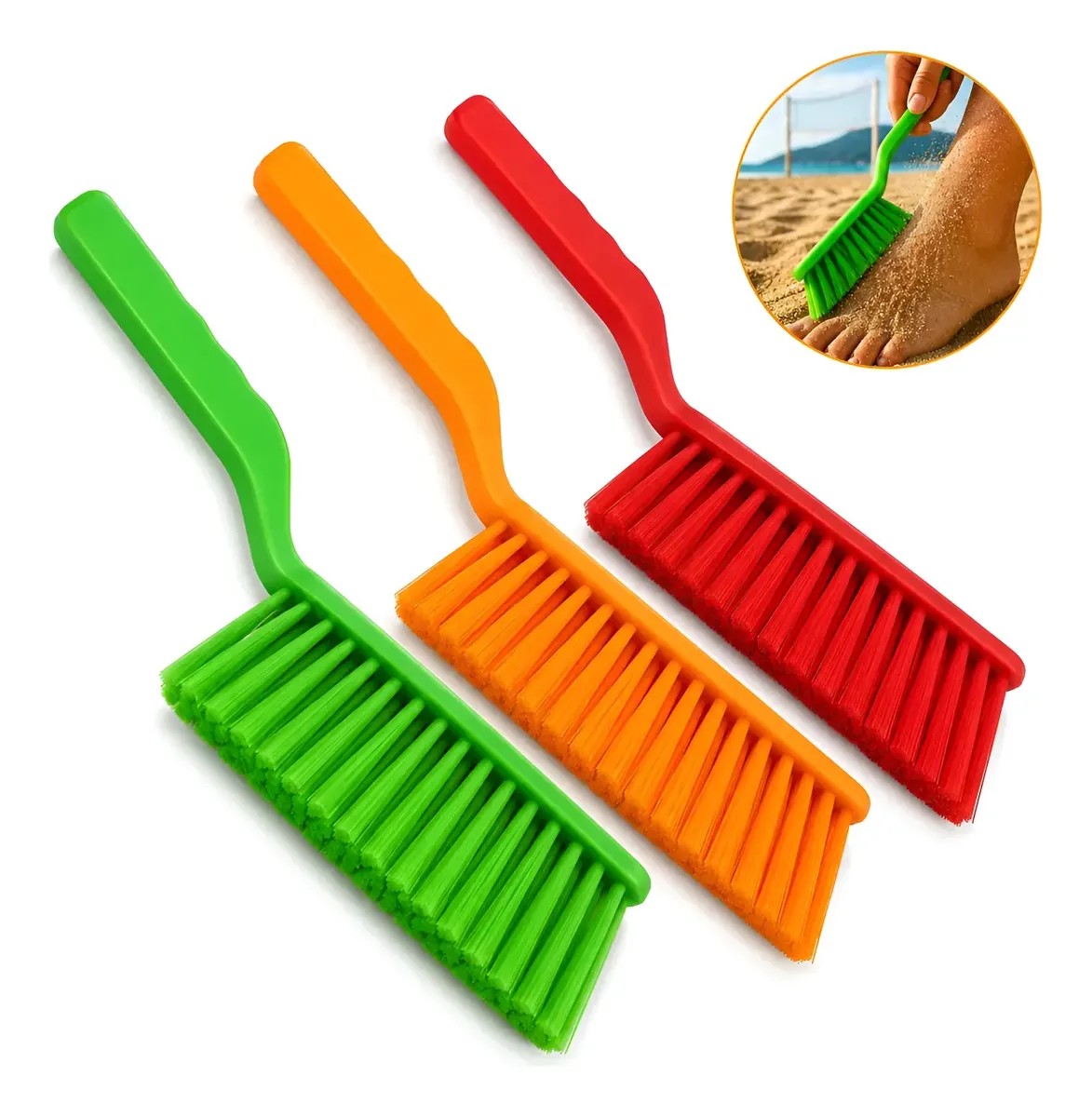 Escova Beach Tennis - Escovinha Para Limpeza Areia Dos Pés