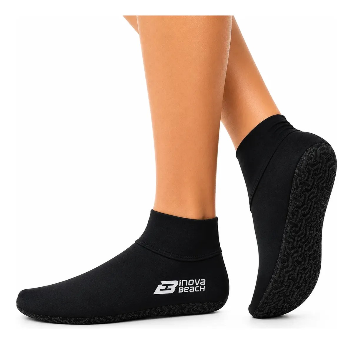 Sapatilha Meia Neoprene Beach Tennis Proteção Termica Areia Preto M
