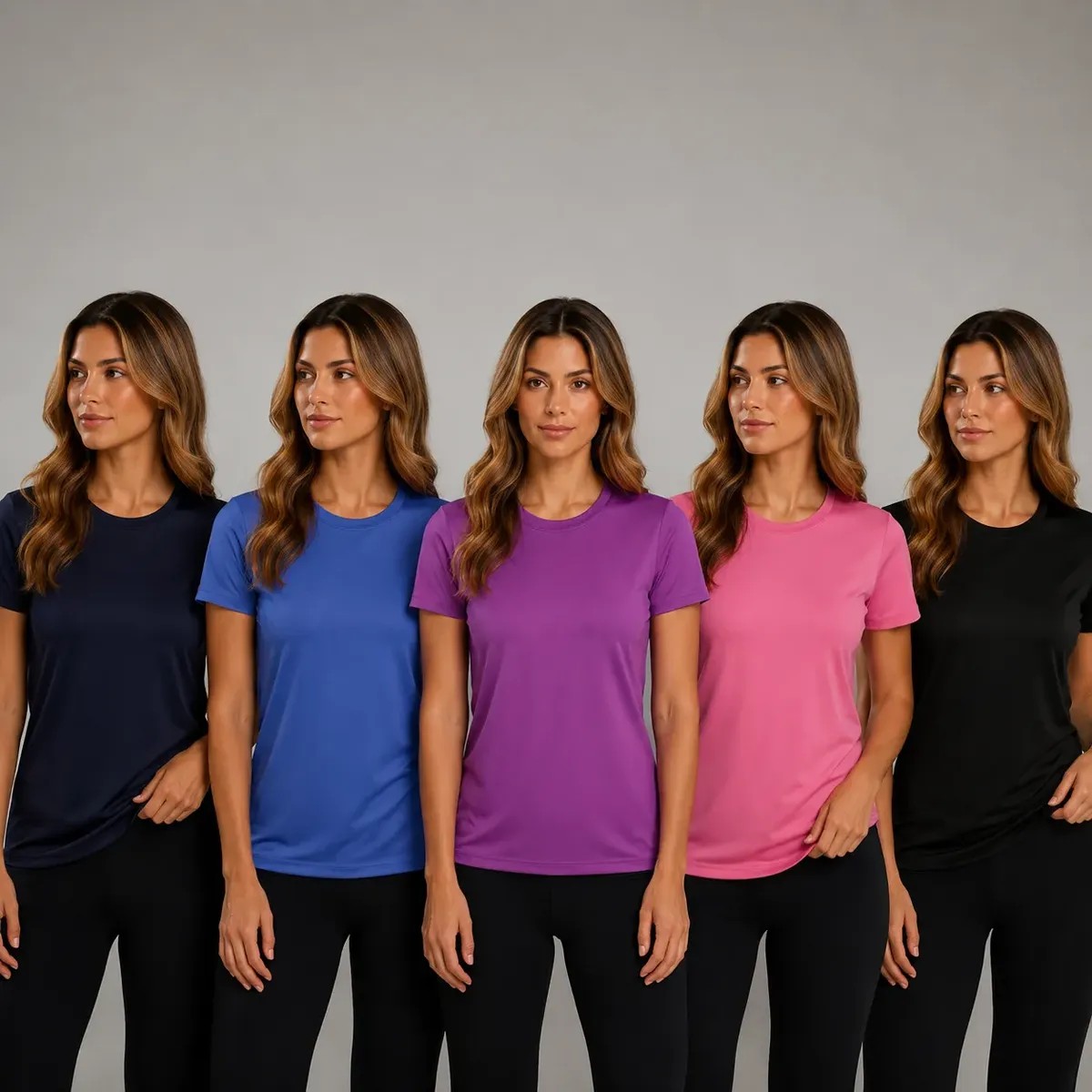 5 Camiseta Feminina Treino Academia Blusa Fitness Dry Fit Uv
