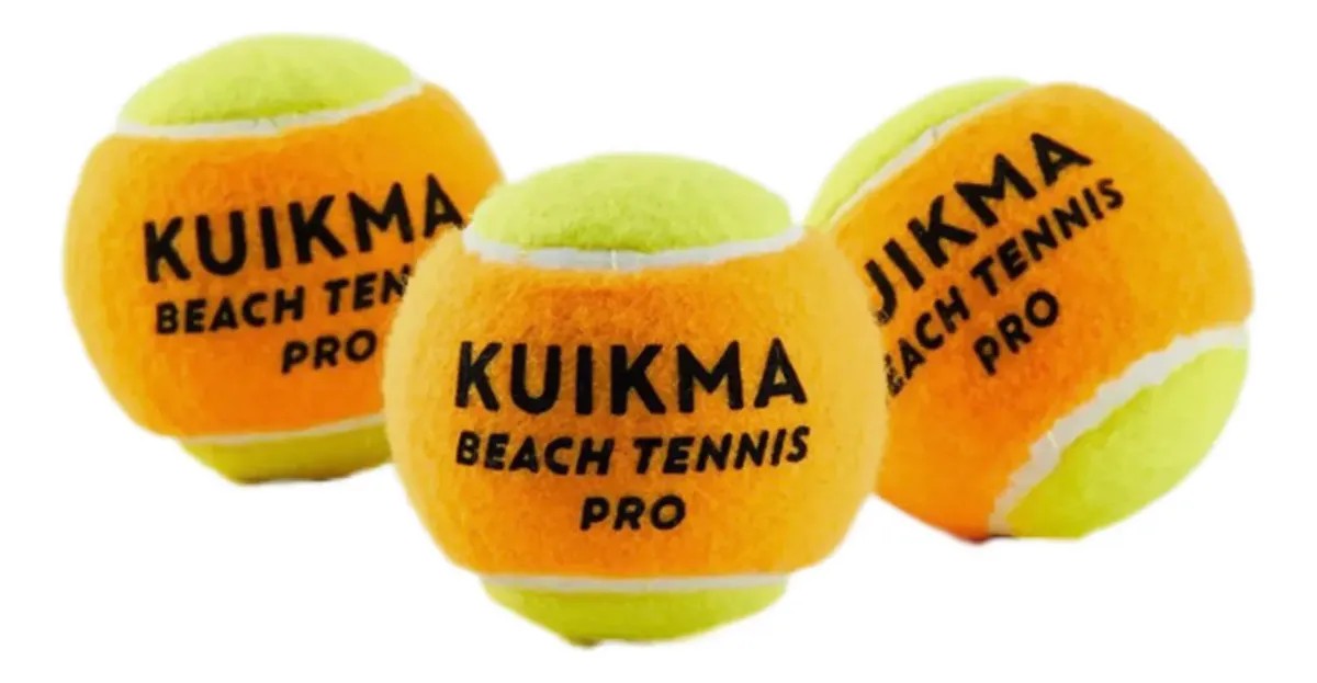 Kit Com 3 Bolas Kuikma Beach Tennis Decathlon (ex Sandever) Amarelo