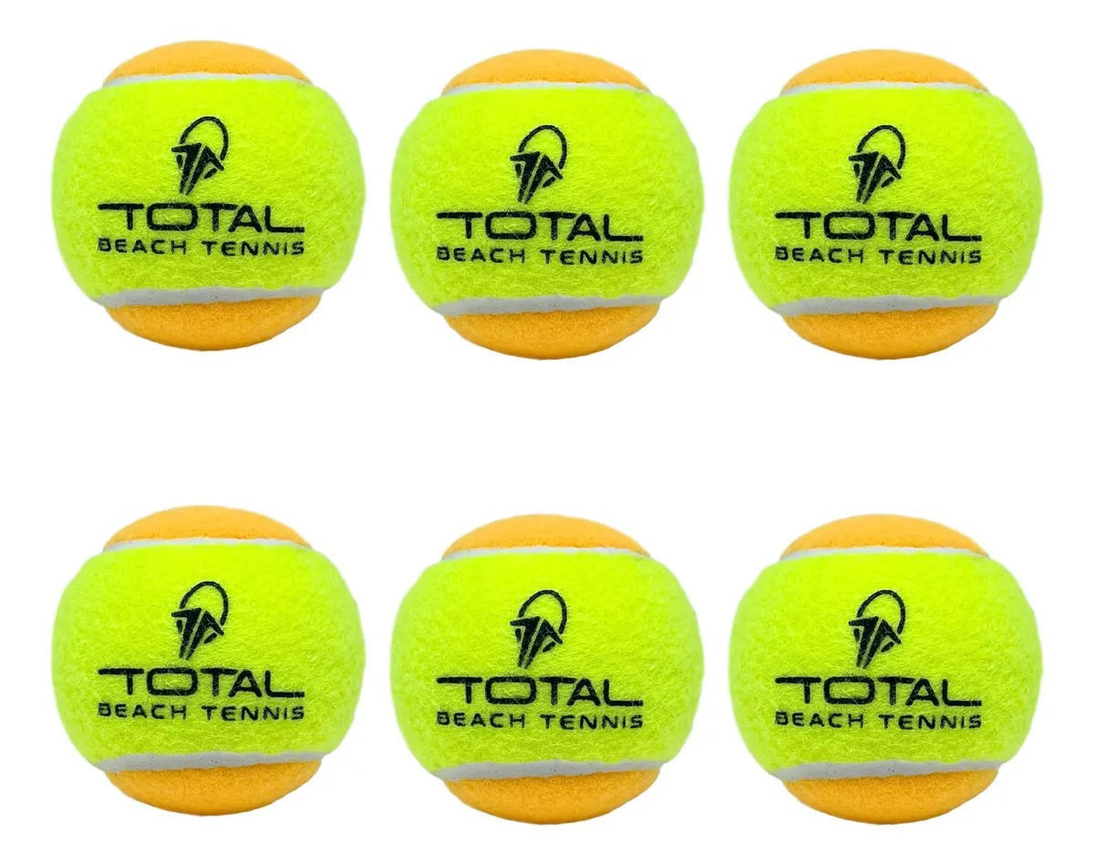 Kit Bola Total Beach Tennis | Itf Profissional | 6 Unidades Cor Amarelo