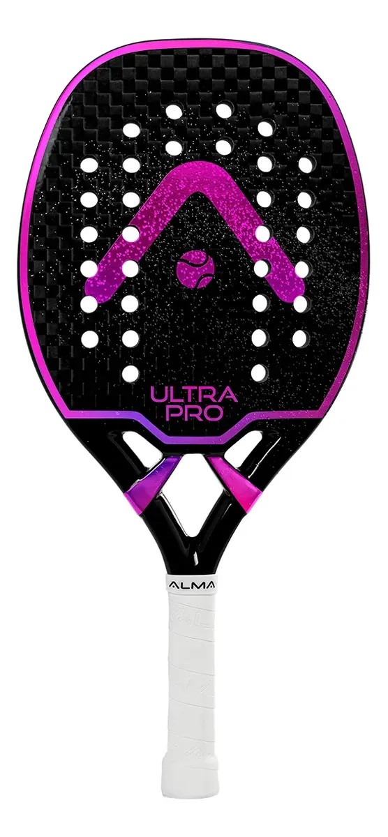 Raquete Beach Tennis Ultrapro 12k Preta E Rosa Alma Genius