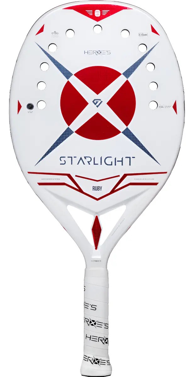 Raquete Beach Tennis Heroes Starlight Ruby 2026 Carbono 3k Cor Branco