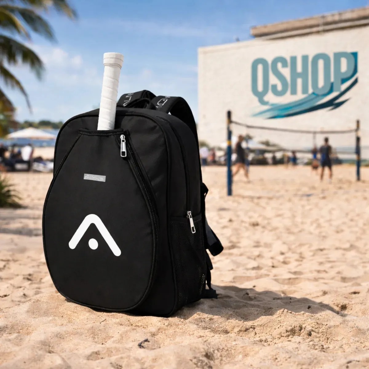 Raqueteira Bolsa Capa Proteção Mochila De Beach Tennis Alma Preto