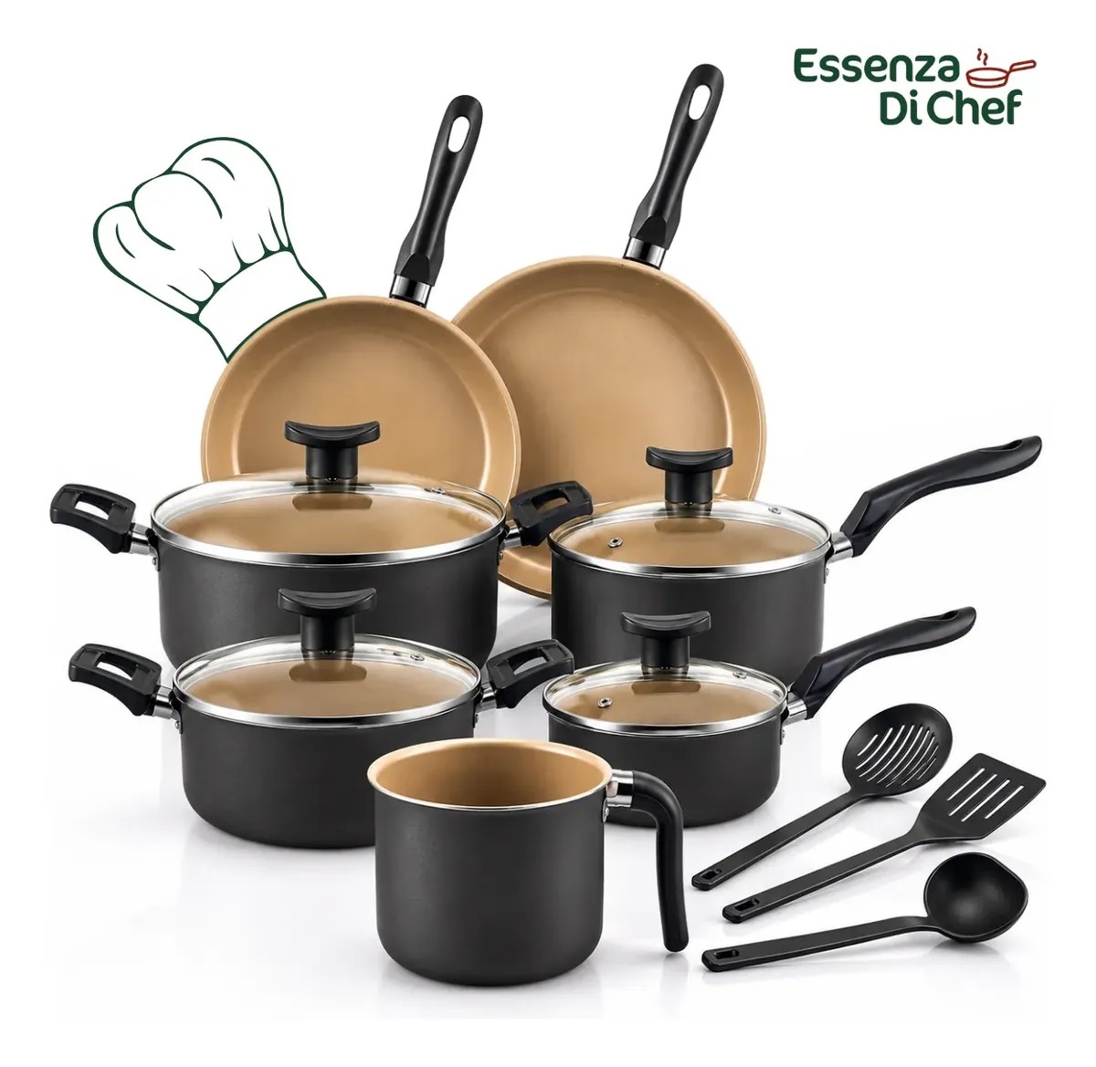 Conjunto Panelas Antiaderente 10 Peças Teflon (4 Cores)
