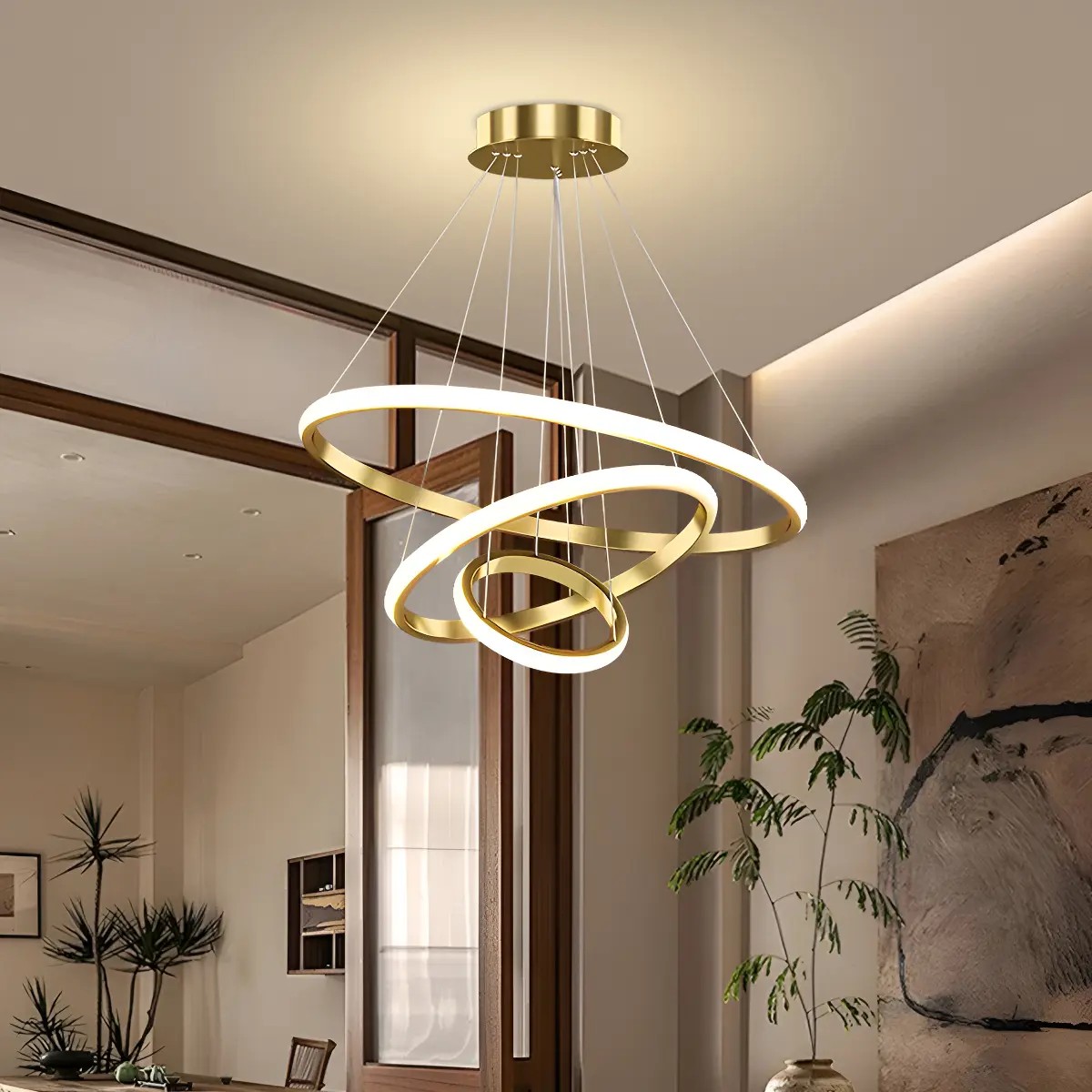 Lustre Led 60w, 3 Arcos Pendente Luminária Teto