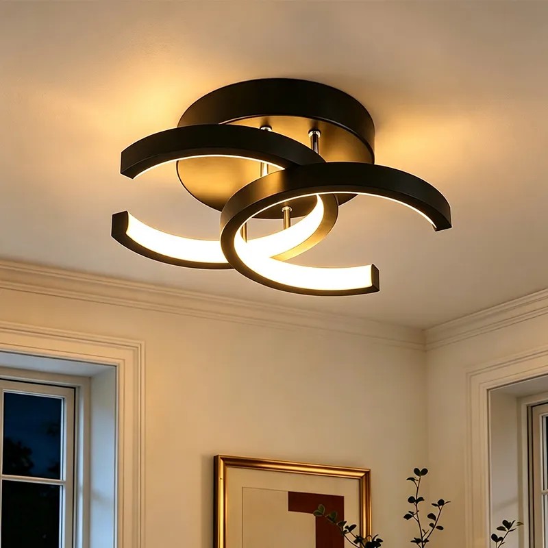 Luminária De Teto Moderna, Lustre Sala Pendentes Led 3 Em 1