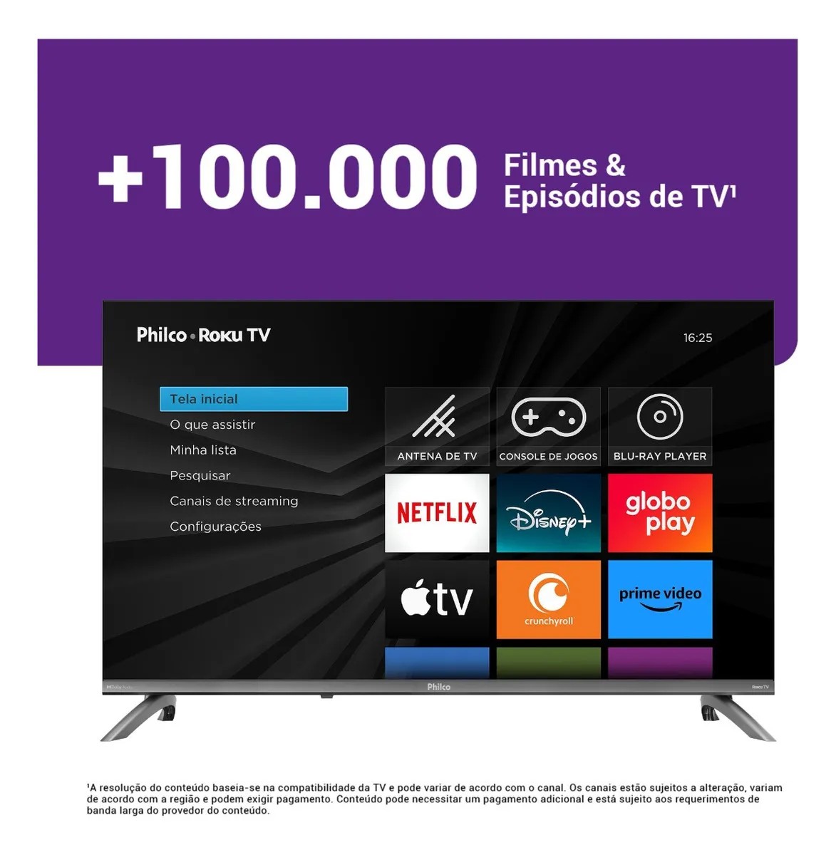 TV Smart 32" Philco Roku TV Dolby Audio HDR10 P32CRB