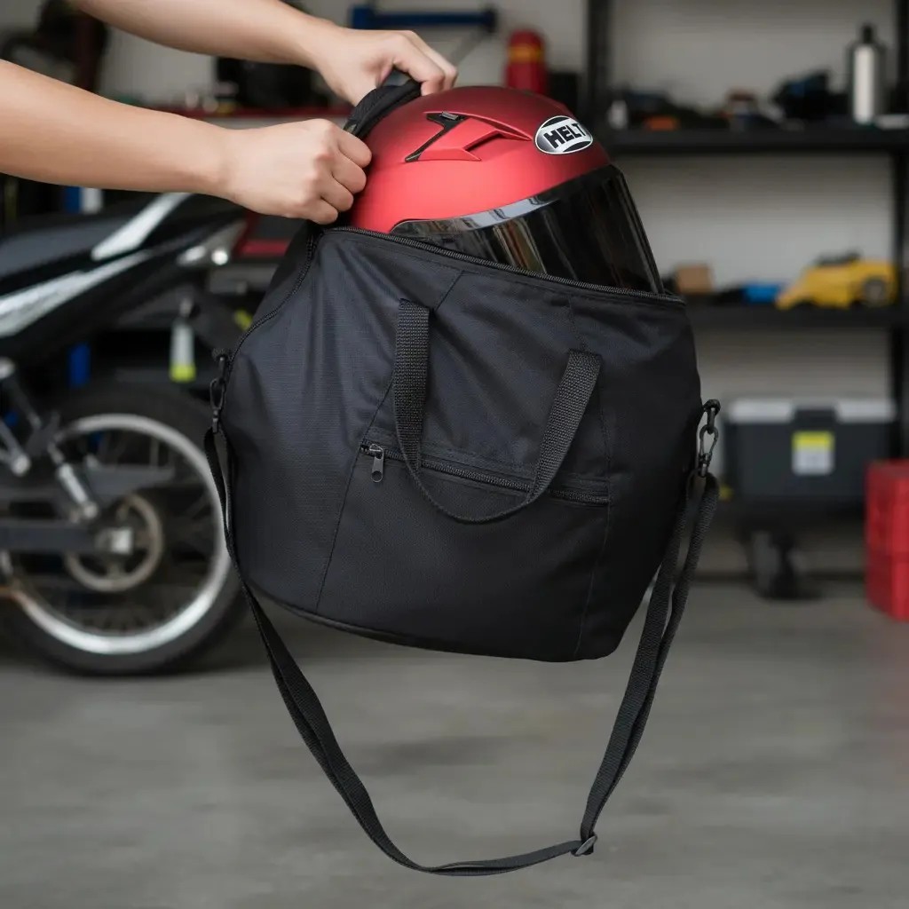 Bolsa Alforge Porta Capacete Moto Almofadado Anti Riscos Top