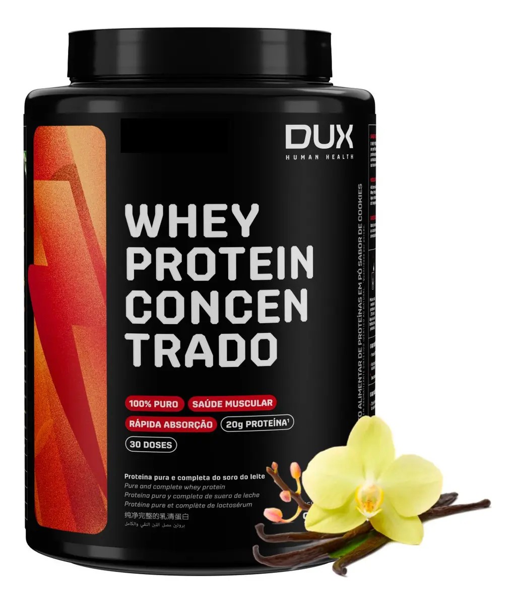 Dux Whey Concentrado 100% Puro - 900g Baunilha