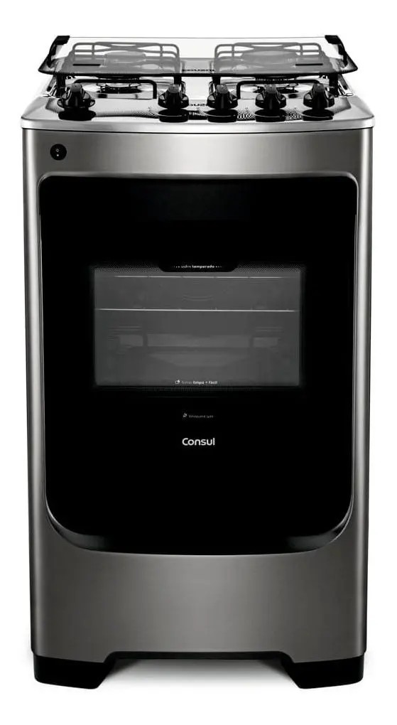 Fogão Consul Cf04nar 4 Bocas Acendimento Aut Inox