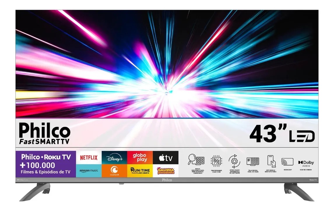 Smart TV 43\" Philco P43CRA Roku LED Full HD