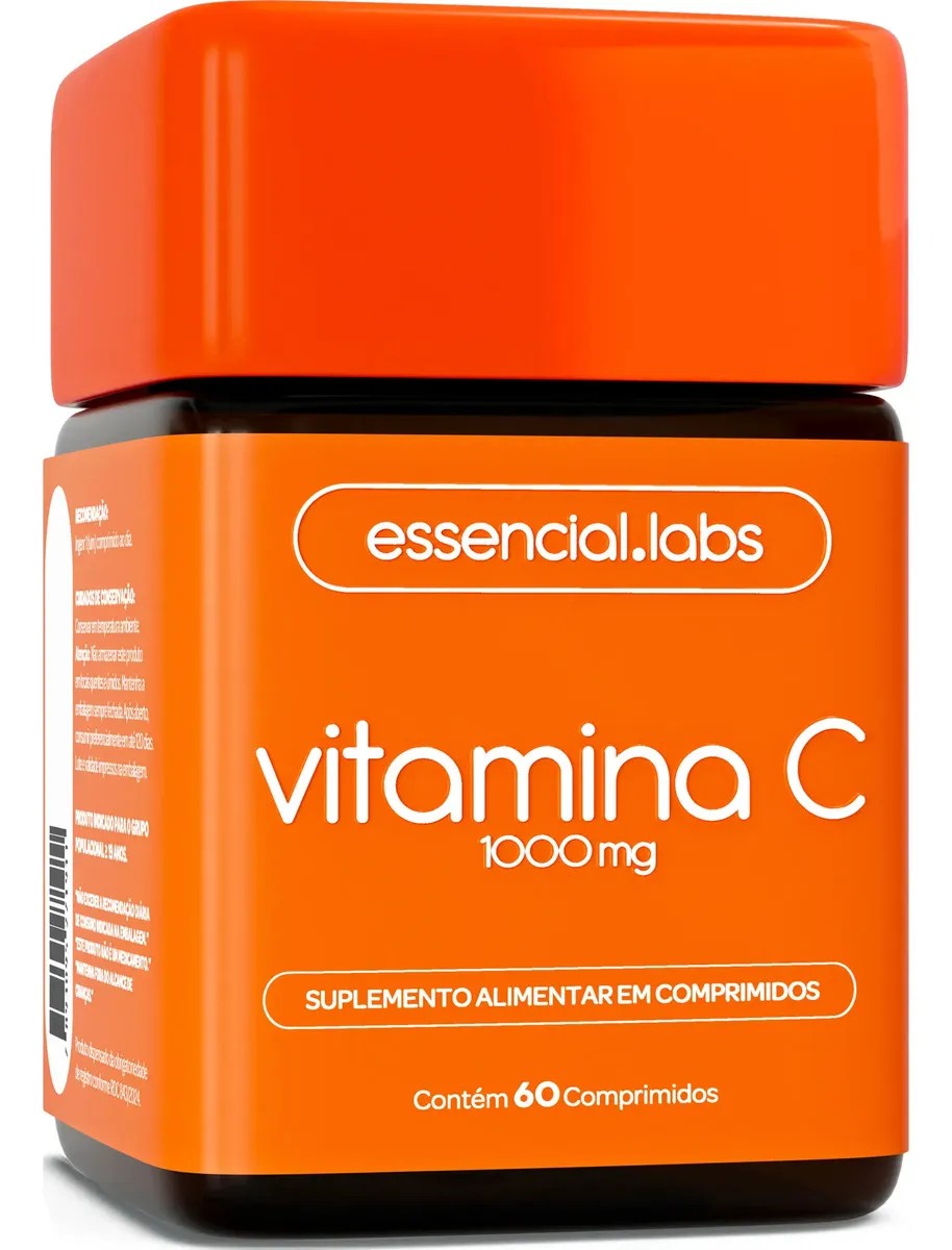 Vitamina C 1000mg - Fórmula Concentrada e 100% Pura - 60 Doses