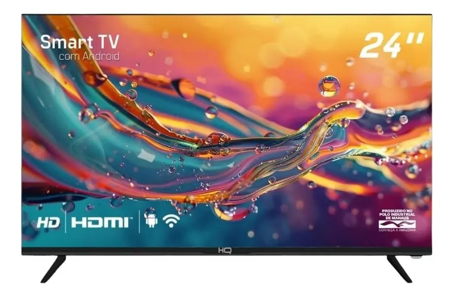 Smart TV HQ 24 LED 3 HDMI 2 USB Wi-Fi Android