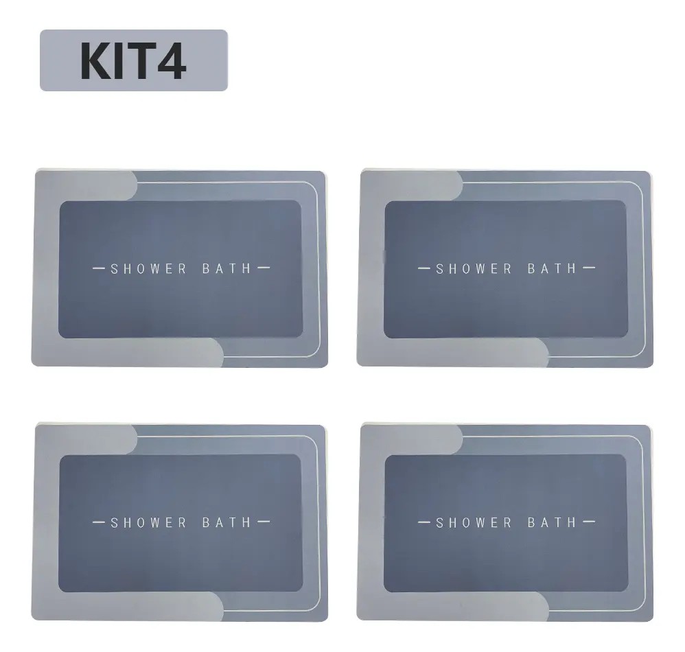 Kit com 4 Tapetes Para Banheiro Tapete Mágico