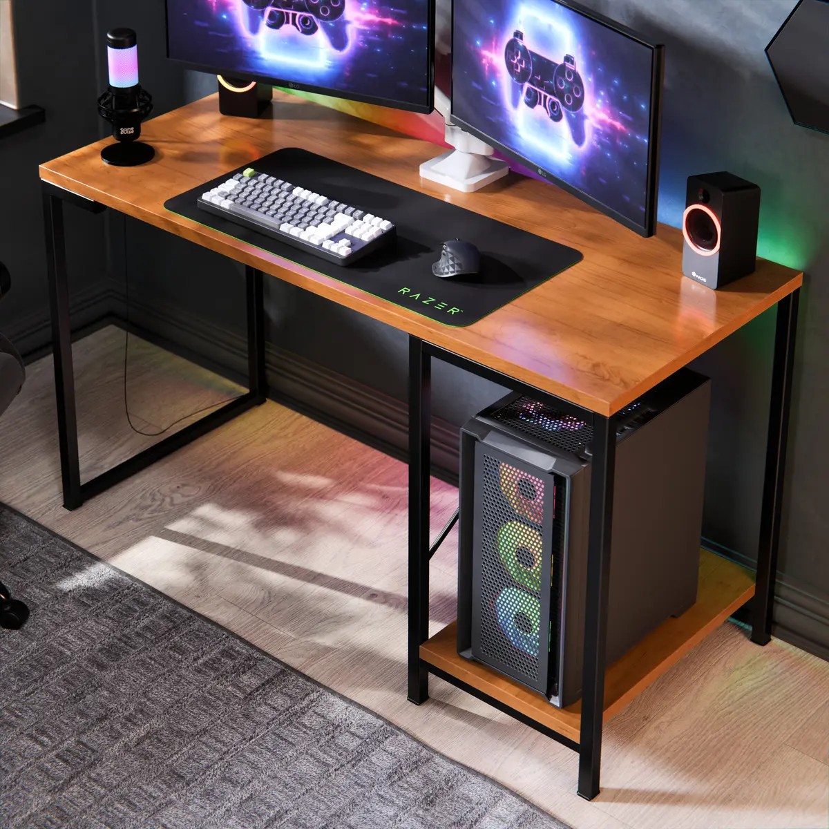 Escrivaninha Gamer Tokyo Canela e Preto