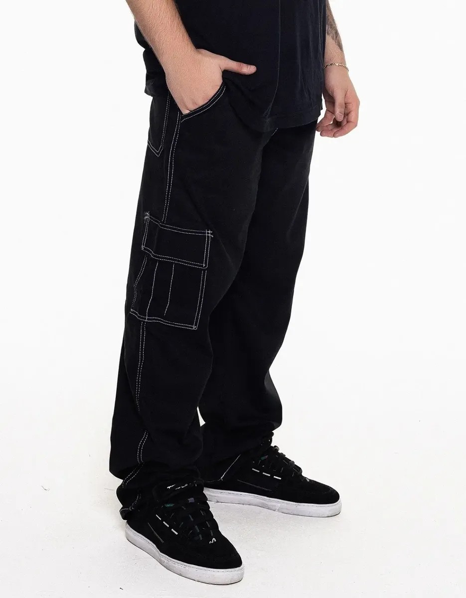 Calça Cargo Básica Sarja 100% Algodão