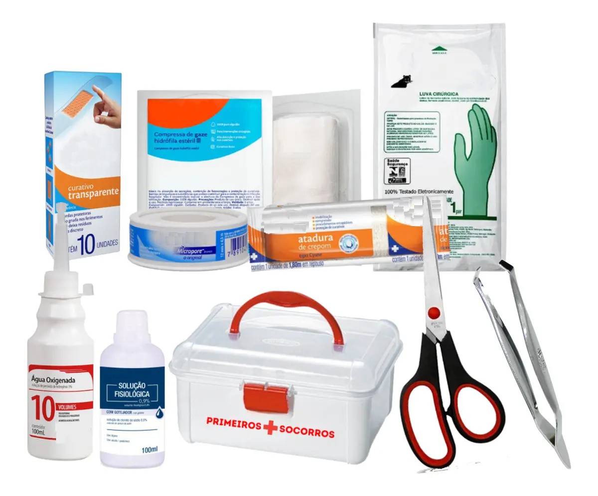 Kit Básico de Primeiros Socorros Plástico por KPS