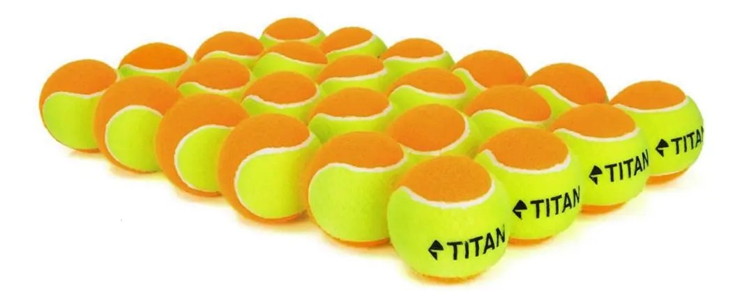 Bola de Beach Tennis Titan Laranja – Pack com 24 Unidades para Iniciantes
