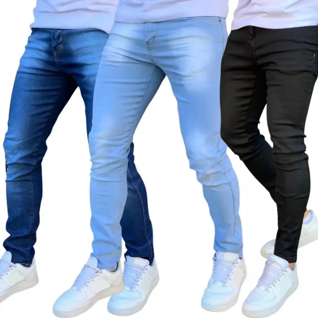 Kit 3 Calças Jeans Com Elastano