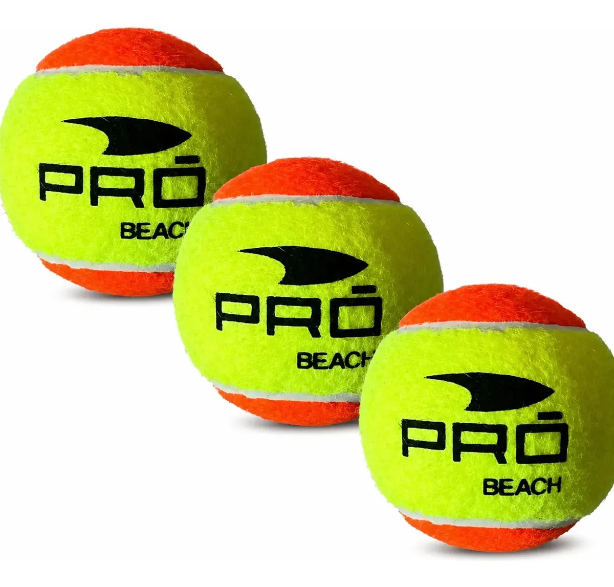 Kit 3 Bolas Beach Tennis Pro Alta Qualidade Amarelo/Laranja