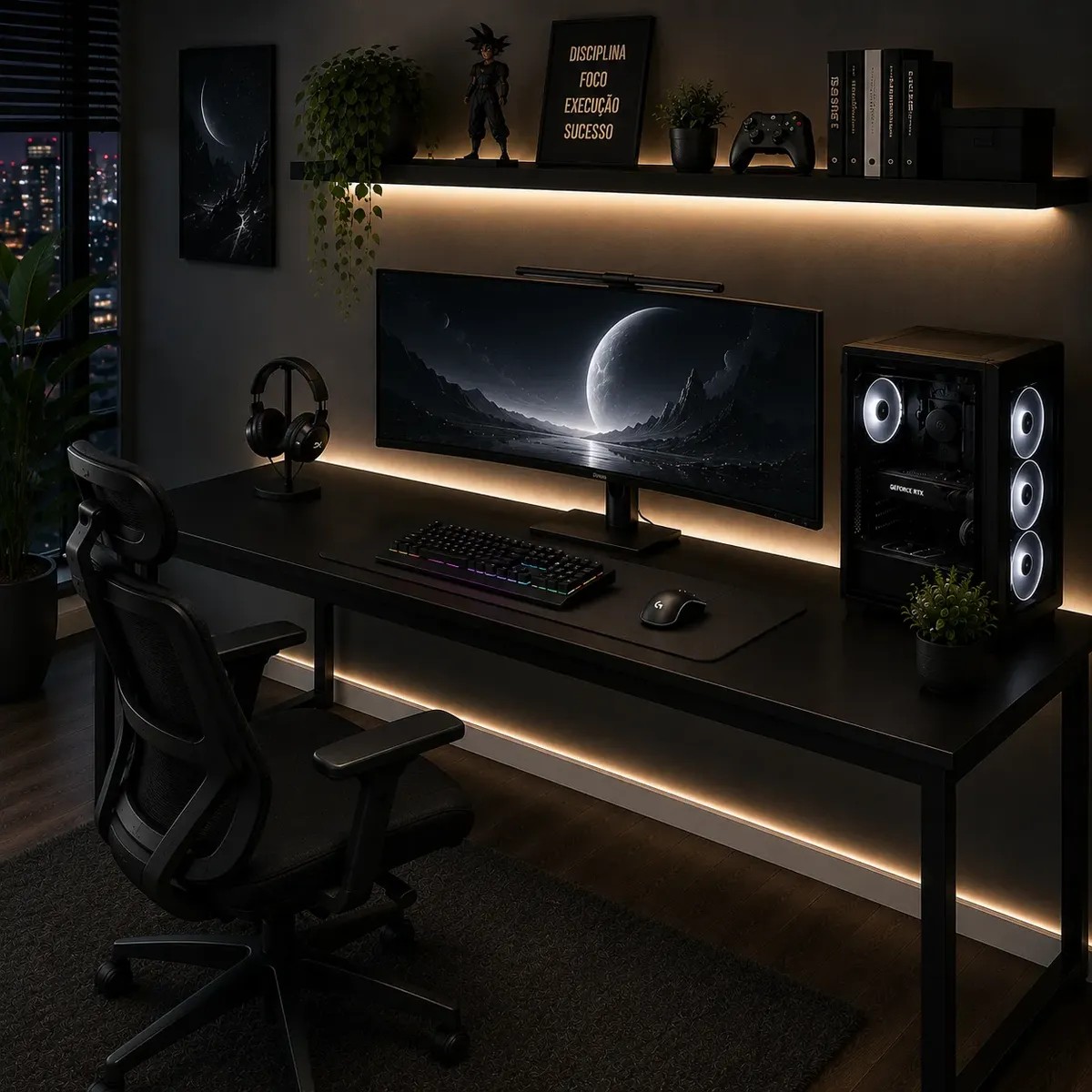 Mesa Gamer Industrial 150cm Estrutura Aço para PC