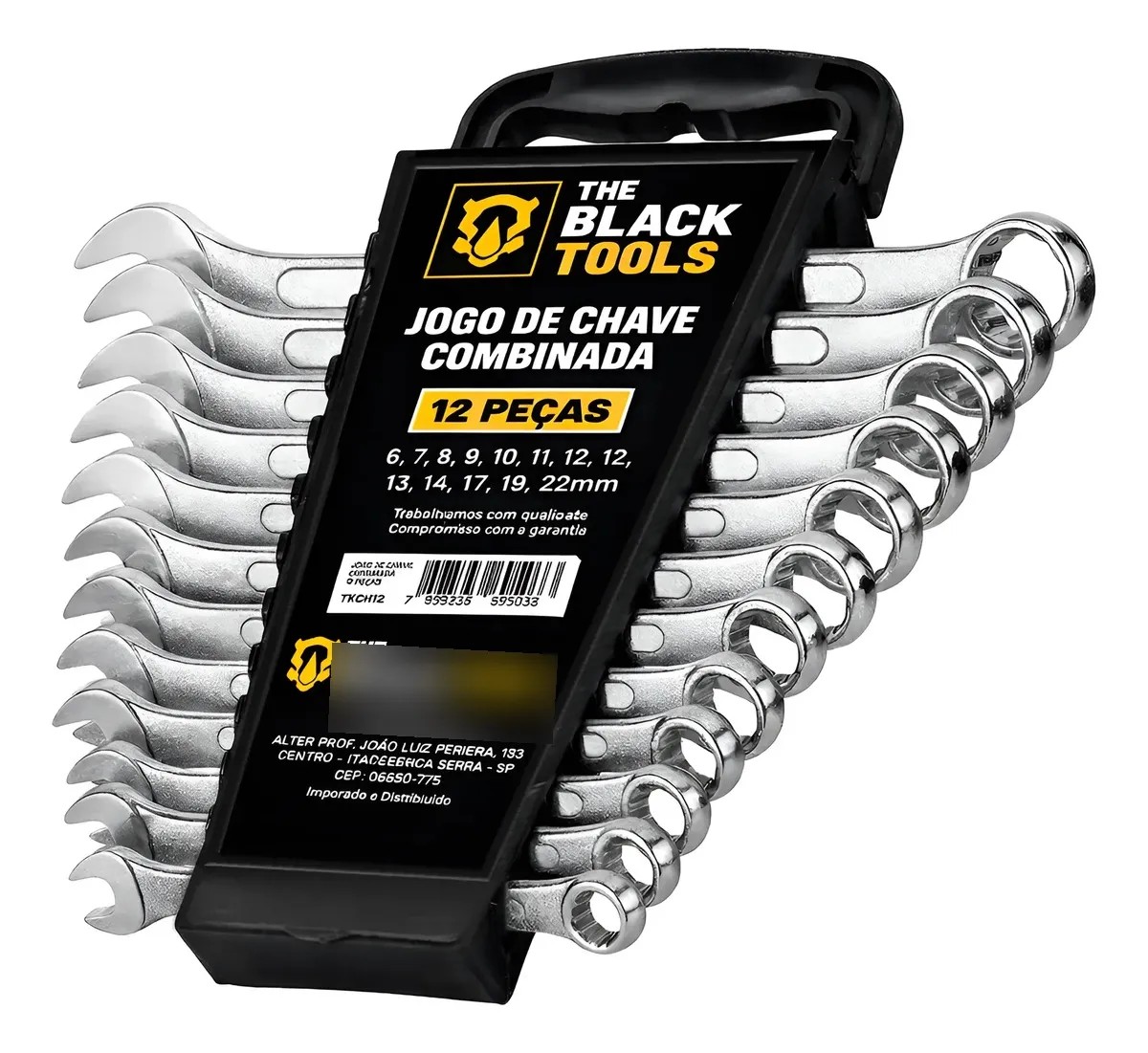 Jogo de Chave Boca e Estrela Combinada 12 Peças The Black Tools