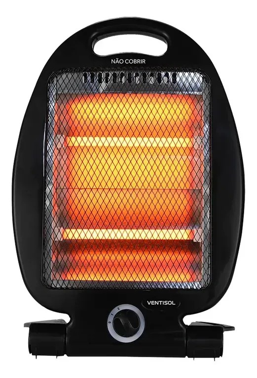 Aquecedor Elétrico Quartzo Doméstico 800W Ventisol Preto