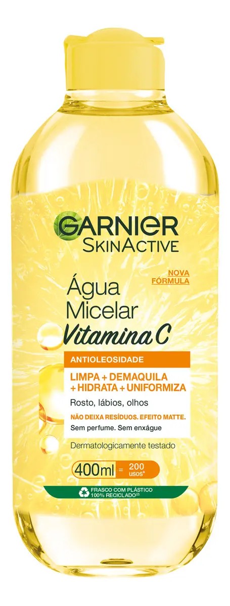 Água Micelar Antioleosidade com Vitamina C Garnier SkinActive 400ml