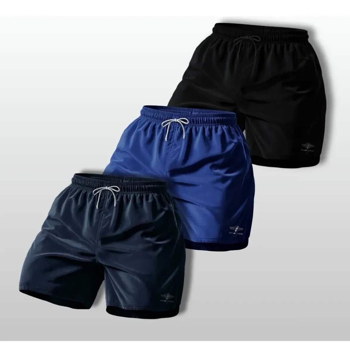 Kit com 3 Shorts Mauricinho Tactel