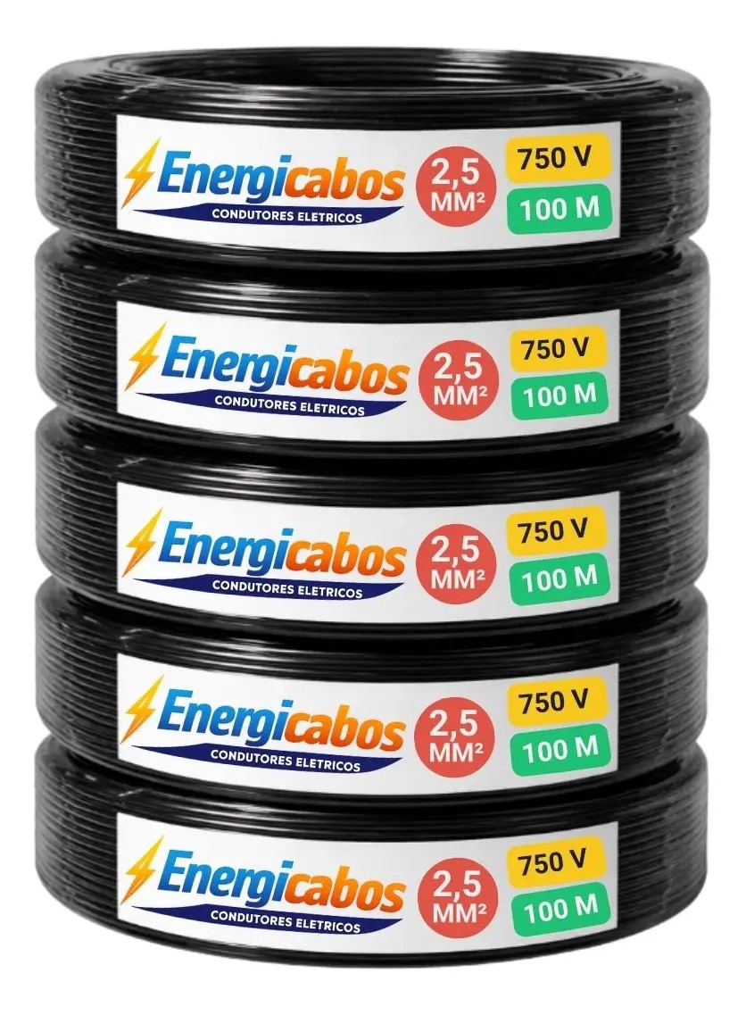 Fio Vermelho 4mm Cabo Flexível Rolo 100m Elétrico 750v Fioccom