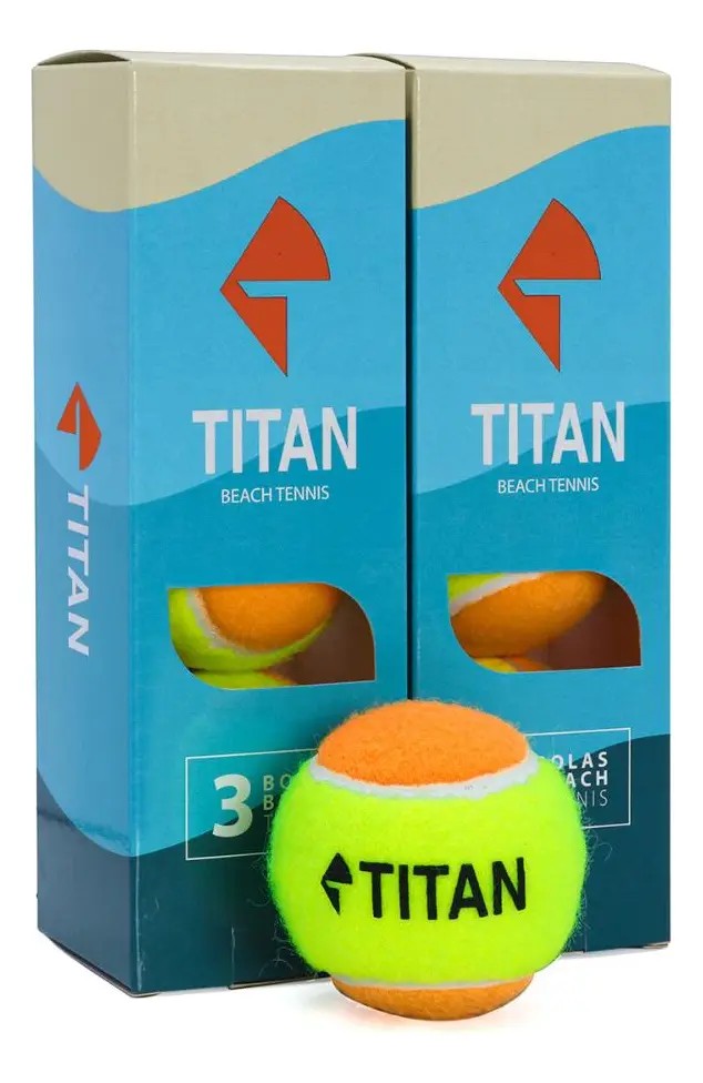 Bola De Beach Tennis Titan Laranja - Pack Com 06 Bolas Amarelo/Laranja