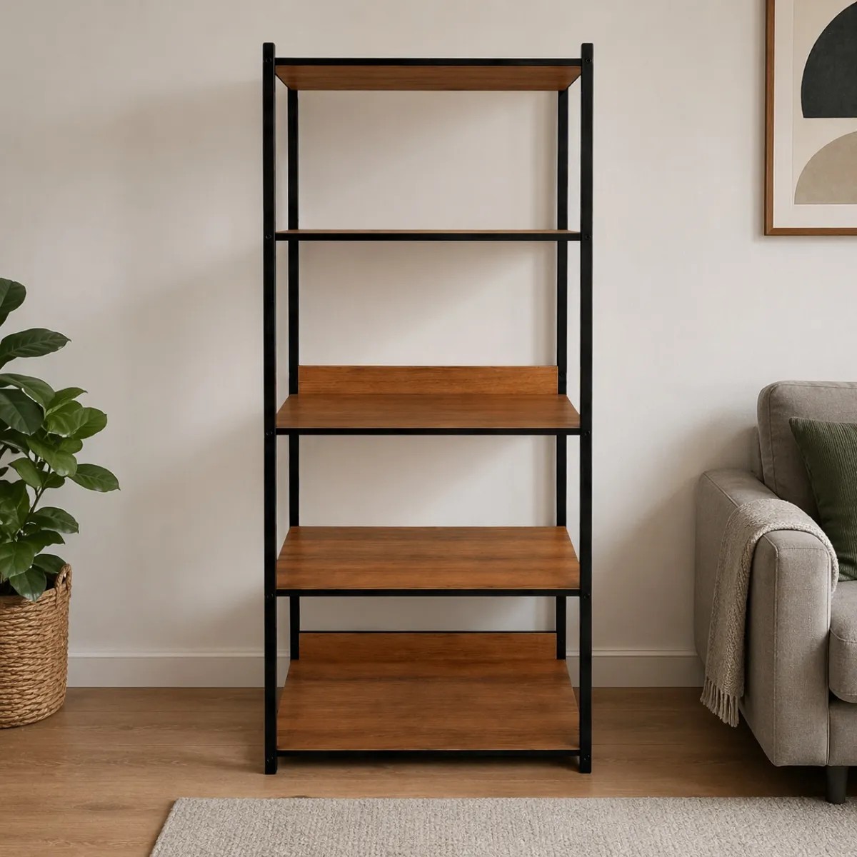 Estante Para Livros Industrial 170x39x63cm Mdp Metalon 5 Andares