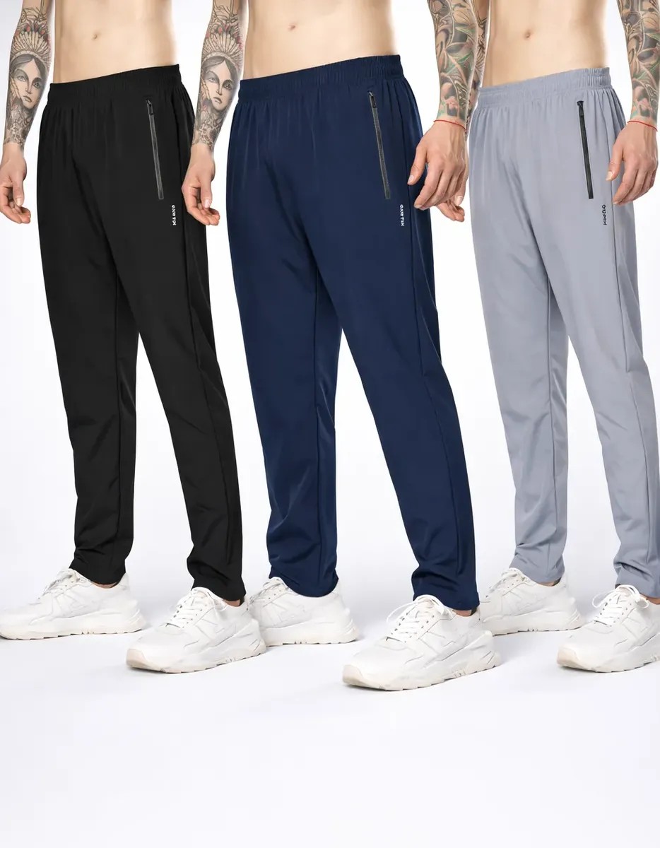 Kit 3 Calças Masculina Tactel Bolsos Com Zíper