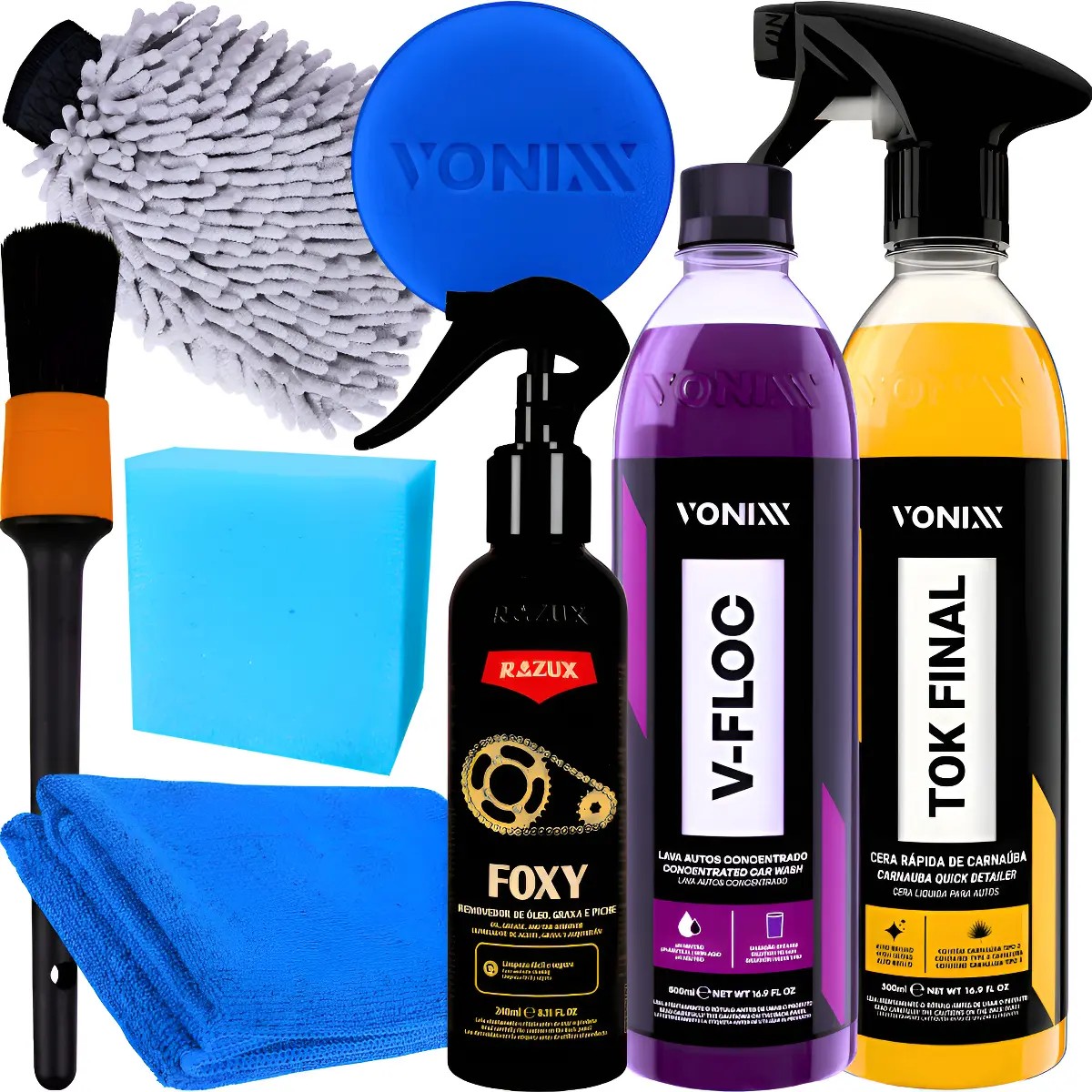 Kit Produto Para Lavar Moto Cera Shampoo Desengraxante