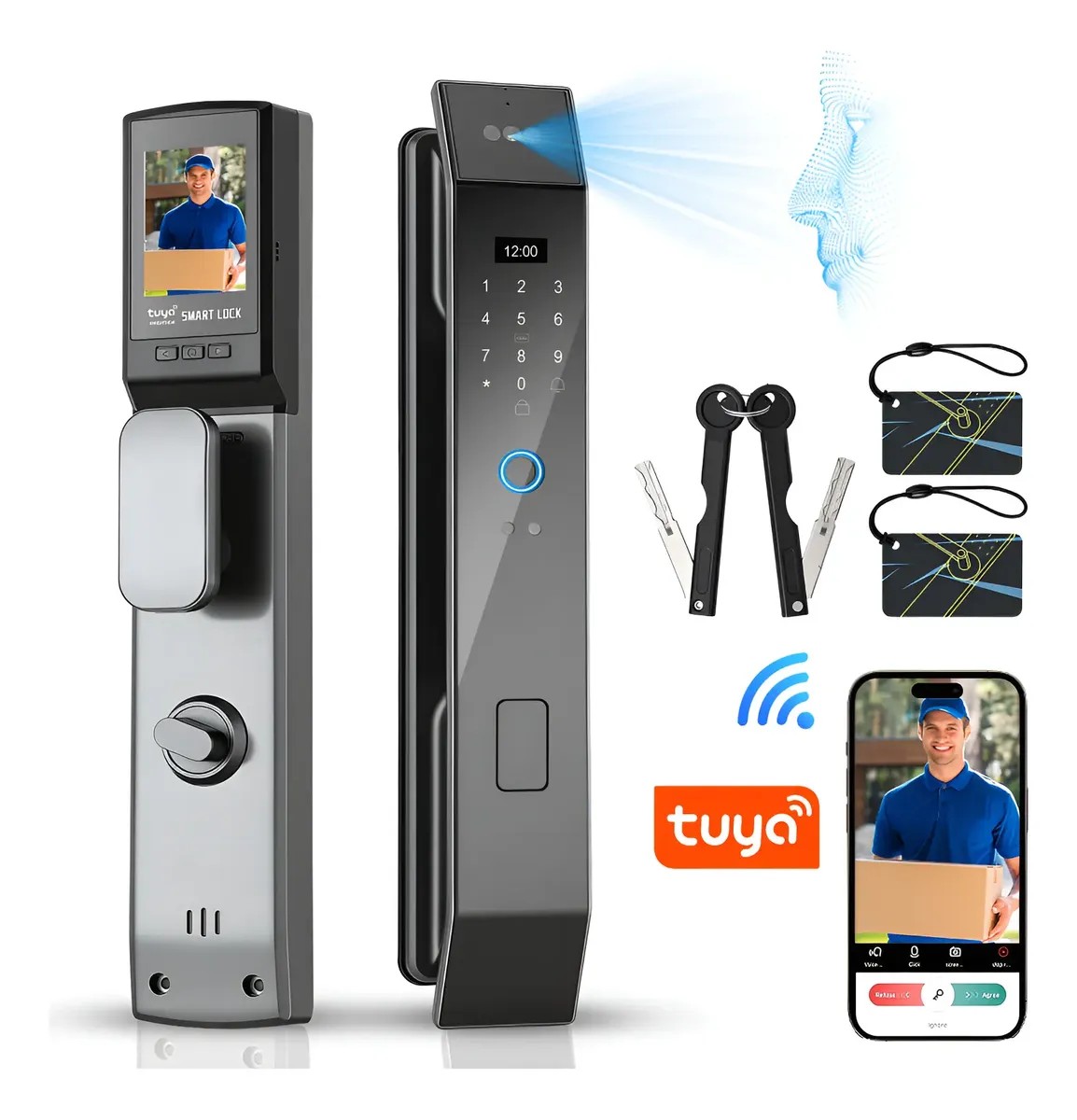 Fechadura Eletrônica Inteligente Com Wifi Tuya E Facial 3D