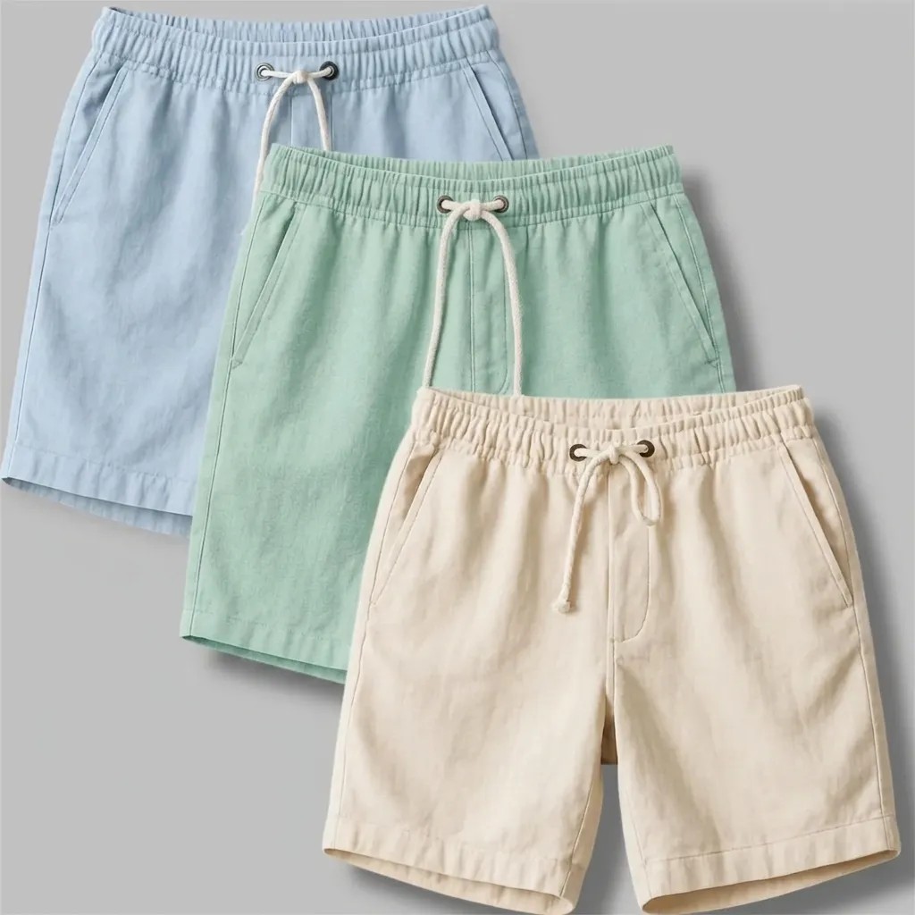 Kit 3 Shorts Bermuda Linho Masculino
