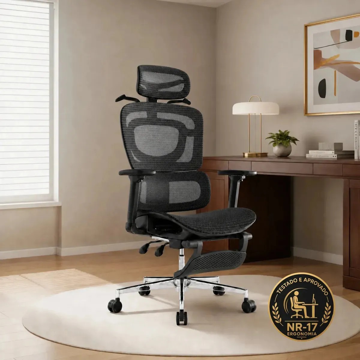 Cadeira Presidente LARUNO Ergonômica Reclinável 200kg