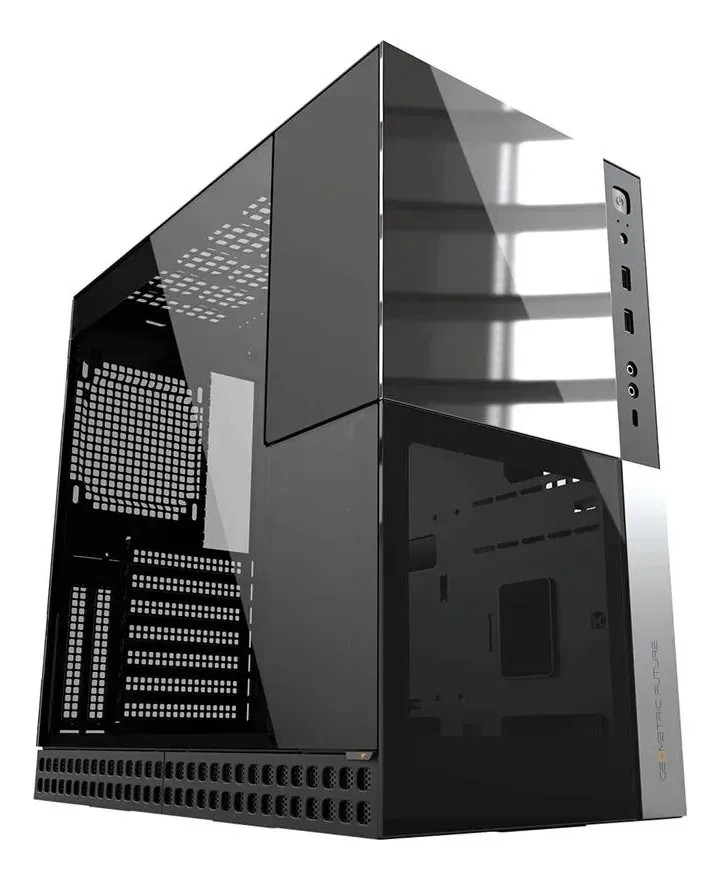 Gabinete Gamer Geometric Future Model 4 Caliburn Mid Tower Vidro Temperado USB-C Preto