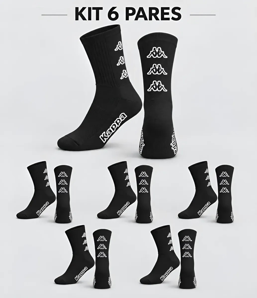 Kit 6 Pares Meias Kappa Algodão