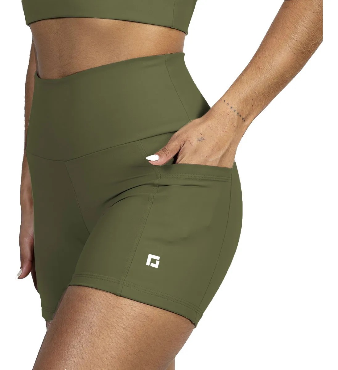 Short Blackout Ciclico Corrida Cós Alto Com Bolsos