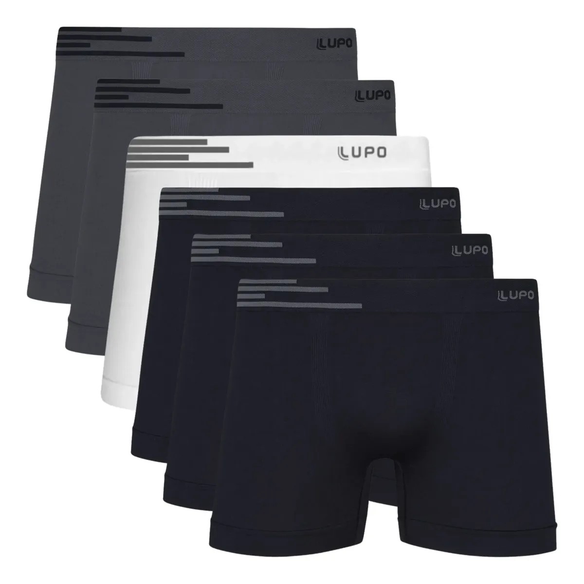 Kit 6 Cuecas Lupo Boxer Box Poliamida Sem Costura