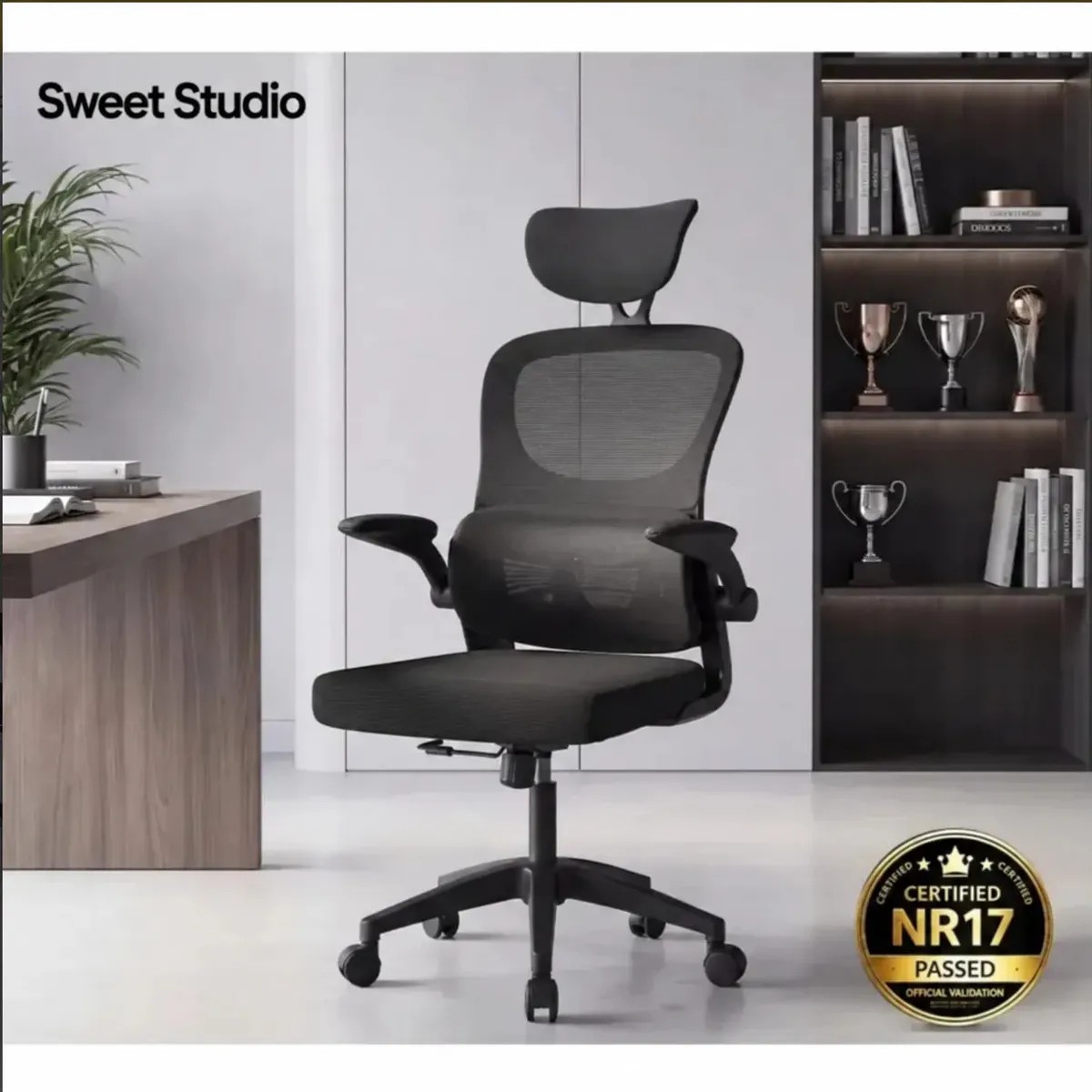 Cadeira Escritório Ergonômica Python Fly com Apoio Lombar NR17