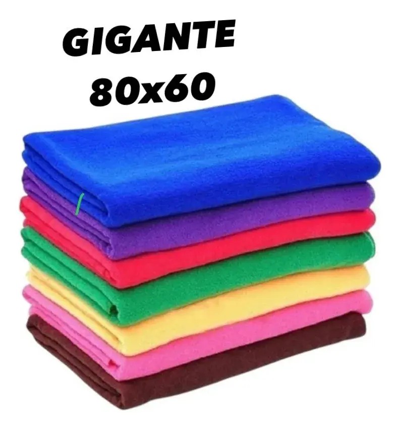 Panos de Chão Microfibra Gigante Kit 6 Unidades 80x60cm