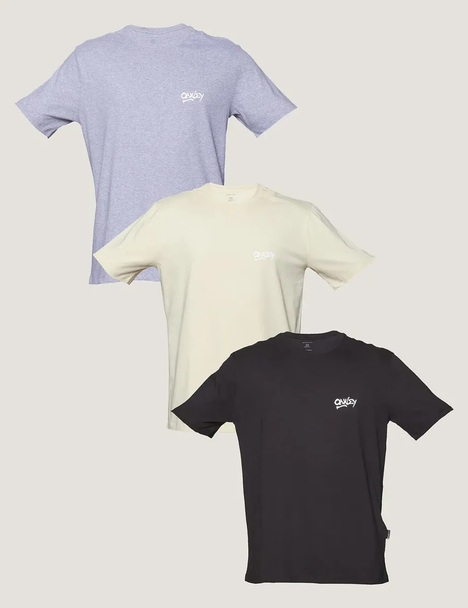 Kit 3 Camisetas Logo Grafitti Oakley Masculina
