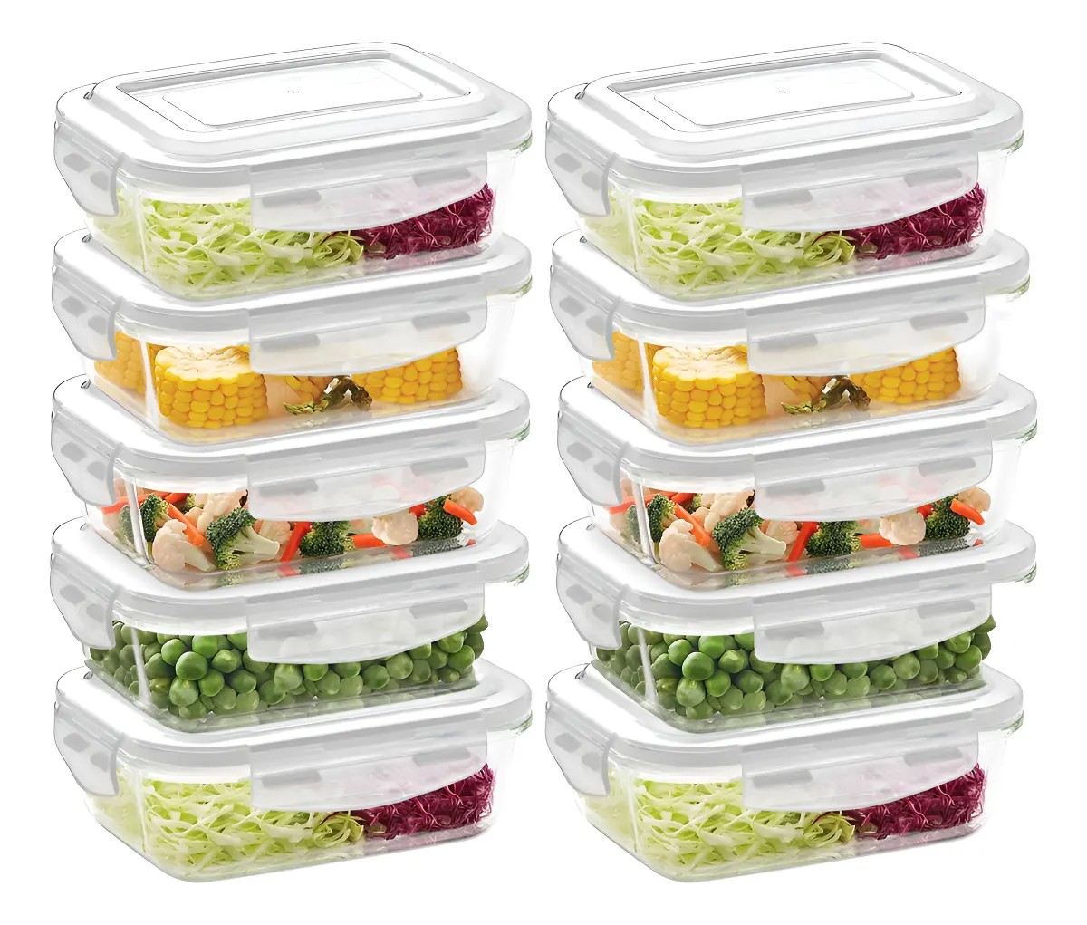 Conjunto Kit 10 Marmitas Potes Hermético 640ml