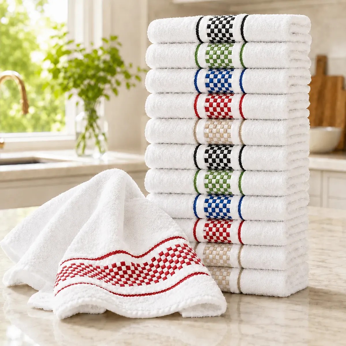 Kit 5 Panos De Prato Atoalhados Alta Absorção Premium