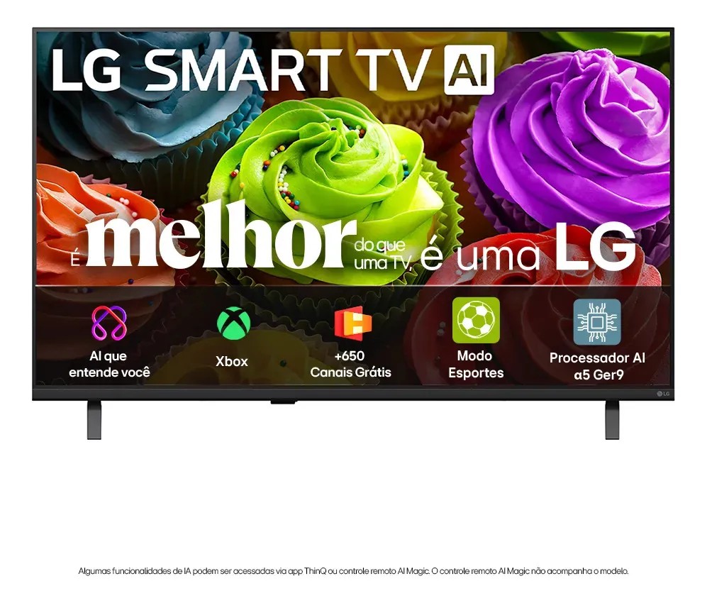 Smart TV HD 32 polegadas LG LB650 AI 2026 Processador α5 Ger9 HDR10