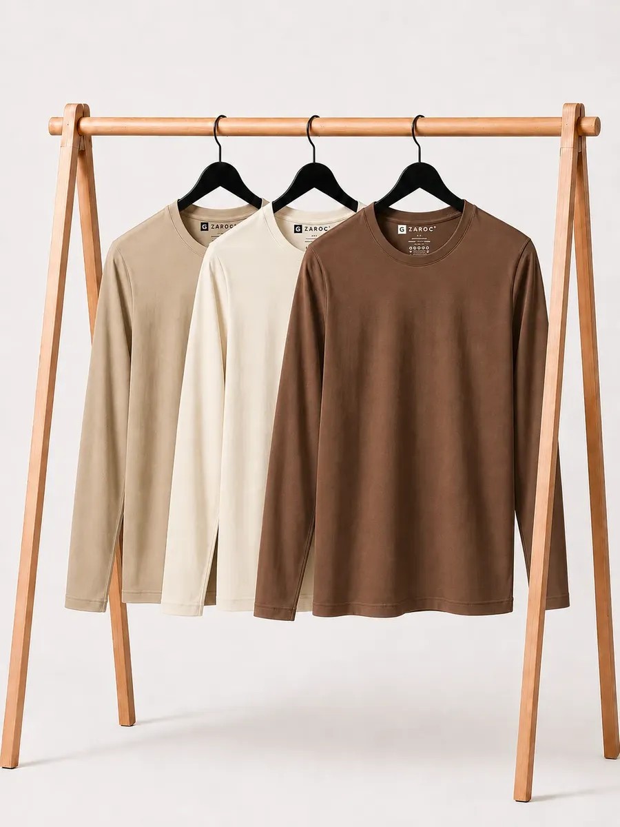 Kit 3 Camisetas Manga Longa Slim Algodão 30.1 Zaroc