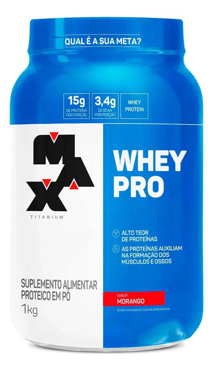 Whey Pro Max Titanium 1KG Morango